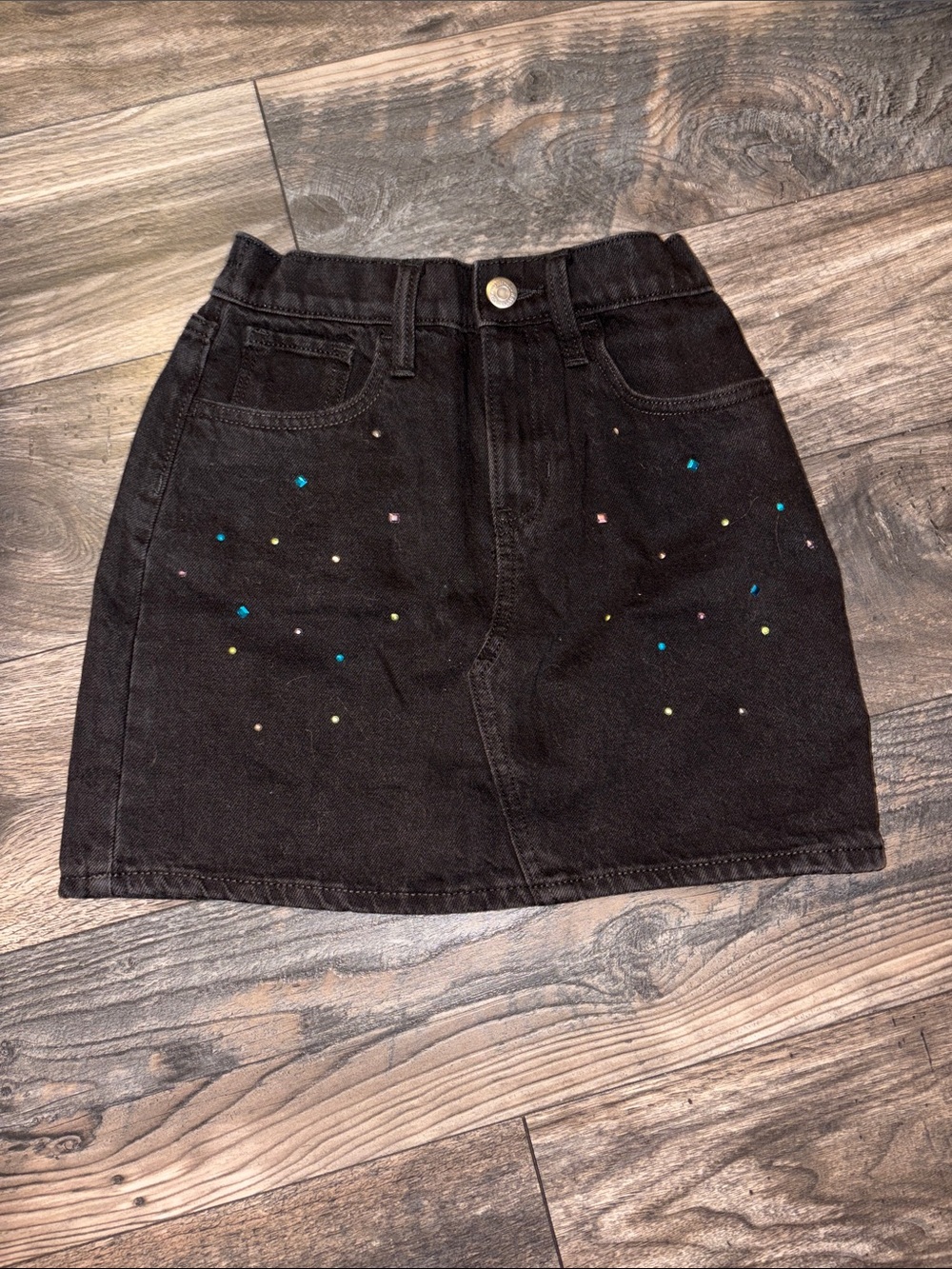 Old Navy Black Mini Skirt with Multicolor Studs